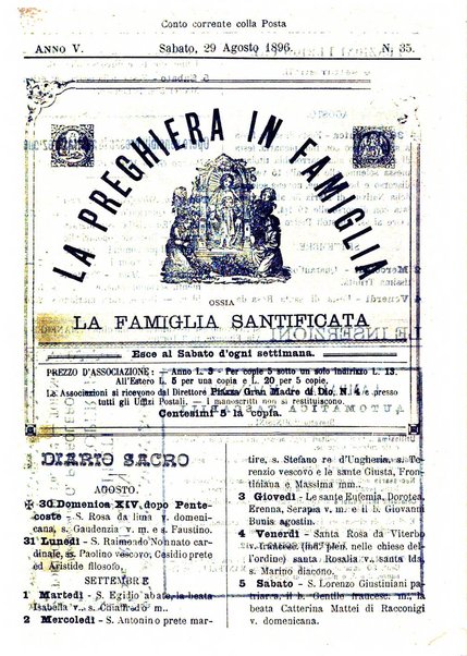 La preghiera in famiglia ossia la famiglia santificata