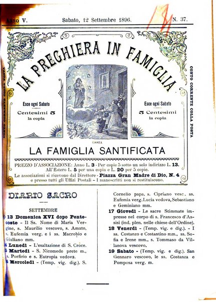 La preghiera in famiglia ossia la famiglia santificata