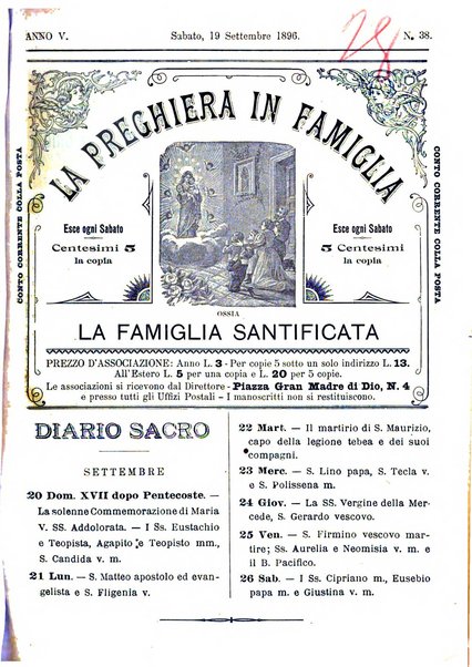 La preghiera in famiglia ossia la famiglia santificata