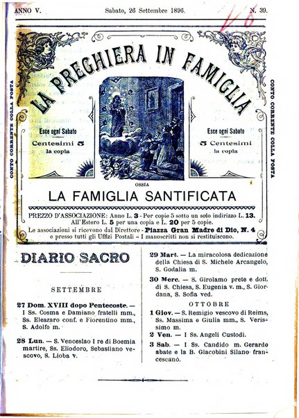 La preghiera in famiglia ossia la famiglia santificata