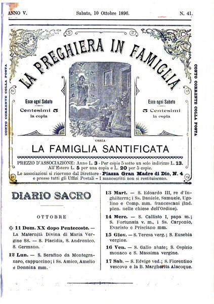 La preghiera in famiglia ossia la famiglia santificata