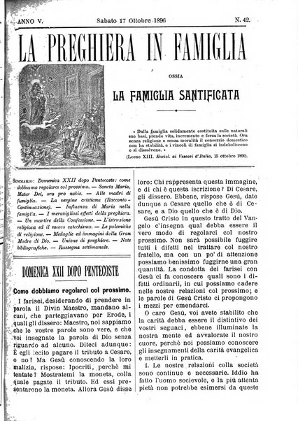 La preghiera in famiglia ossia la famiglia santificata