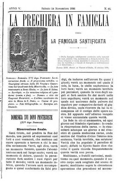 La preghiera in famiglia ossia la famiglia santificata