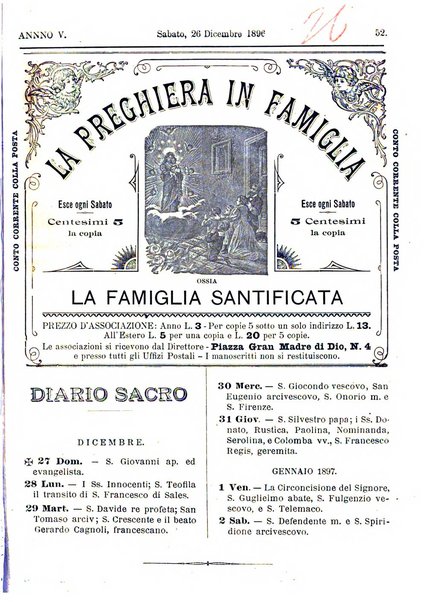 La preghiera in famiglia ossia la famiglia santificata