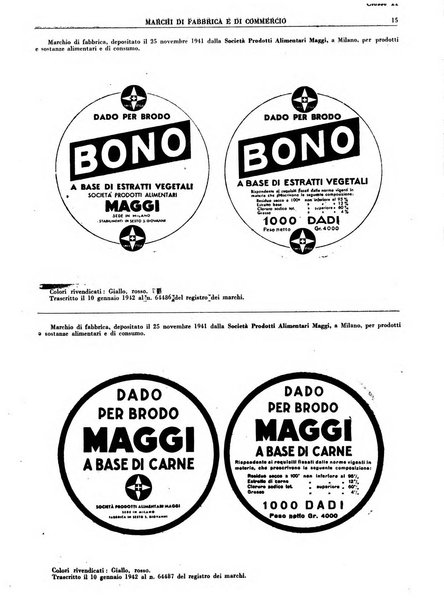 Bollettino dei brevetti per invenzioni, modelli e marchi. Parte 3., Marchi d'impresa