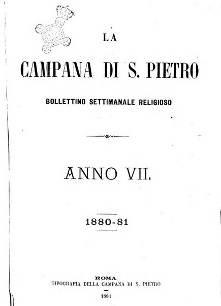 La campana di S. Pietro bollettino religioso settimanale