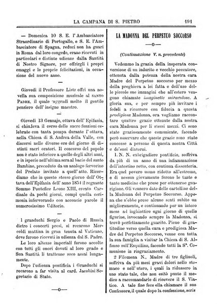 La campana di S. Pietro bollettino religioso settimanale