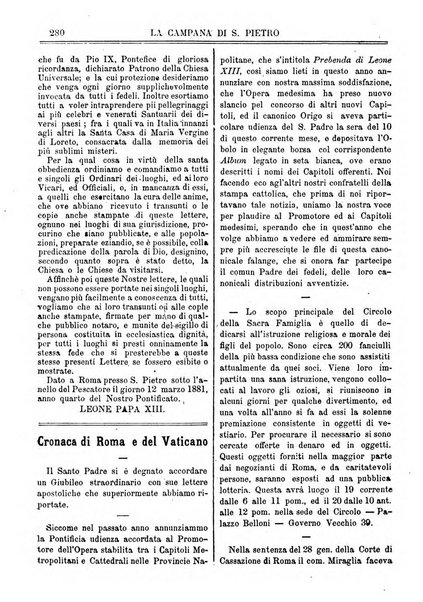 La campana di S. Pietro bollettino religioso settimanale