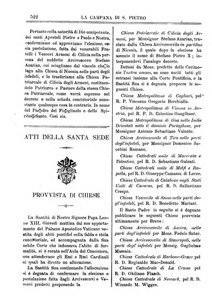 La campana di S. Pietro bollettino religioso settimanale