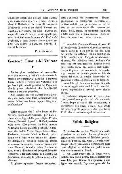 La campana di S. Pietro bollettino religioso settimanale