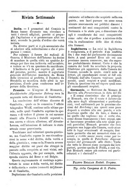 La campana di S. Pietro bollettino religioso settimanale