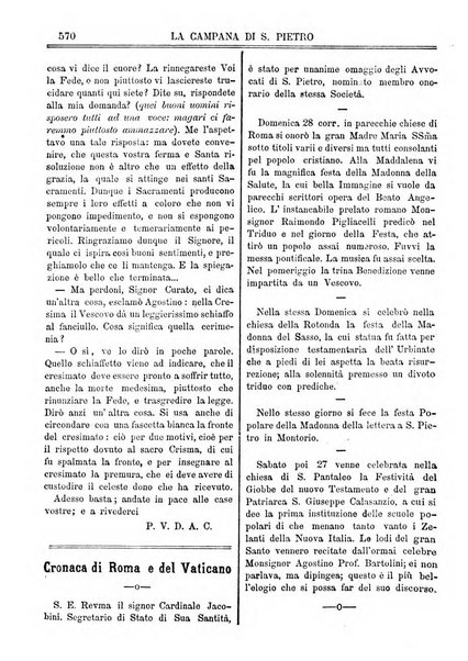 La campana di S. Pietro bollettino religioso settimanale