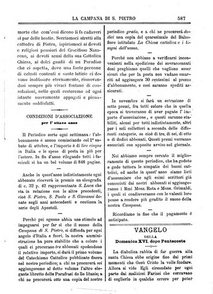 La campana di S. Pietro bollettino religioso settimanale