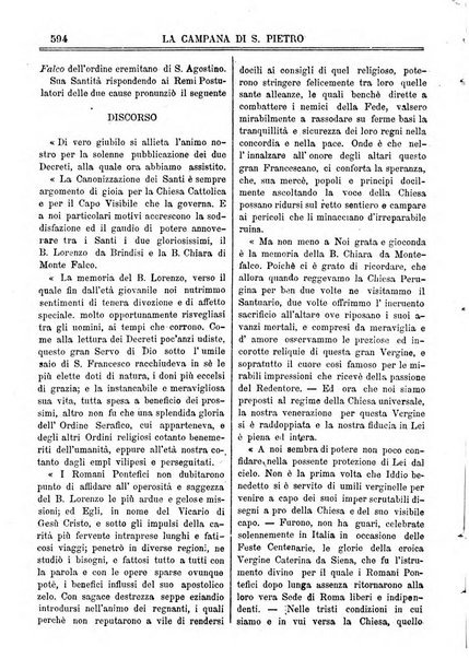 La campana di S. Pietro bollettino religioso settimanale