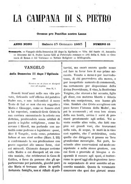 La campana di S. Pietro bollettino religioso settimanale