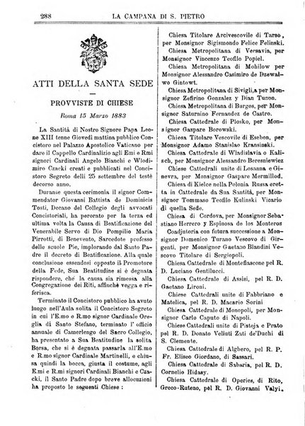 La campana di S. Pietro bollettino religioso settimanale