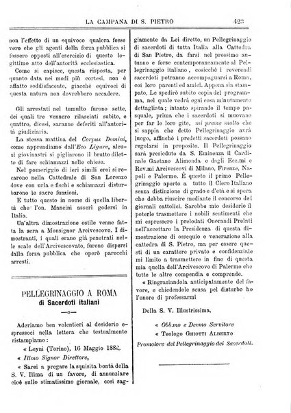 La campana di S. Pietro bollettino religioso settimanale