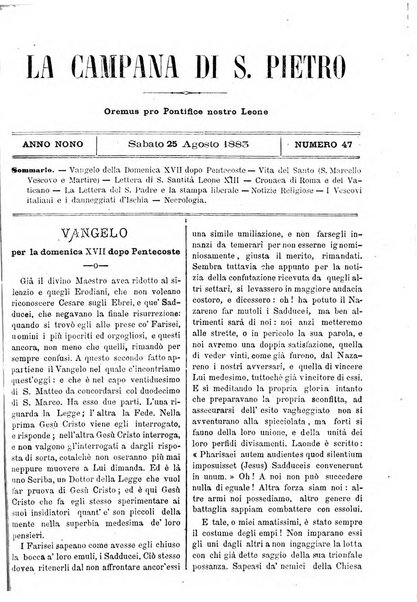 La campana di S. Pietro bollettino religioso settimanale