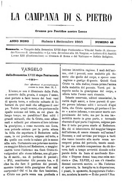 La campana di S. Pietro bollettino religioso settimanale