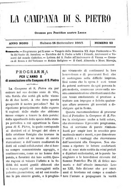 La campana di S. Pietro bollettino religioso settimanale