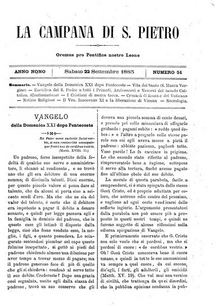 La campana di S. Pietro bollettino religioso settimanale