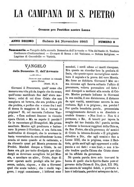 La campana di S. Pietro bollettino religioso settimanale