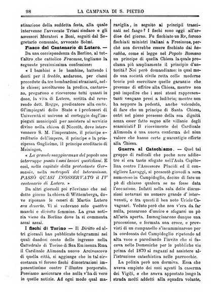 La campana di S. Pietro bollettino religioso settimanale