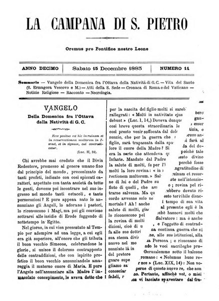 La campana di S. Pietro bollettino religioso settimanale