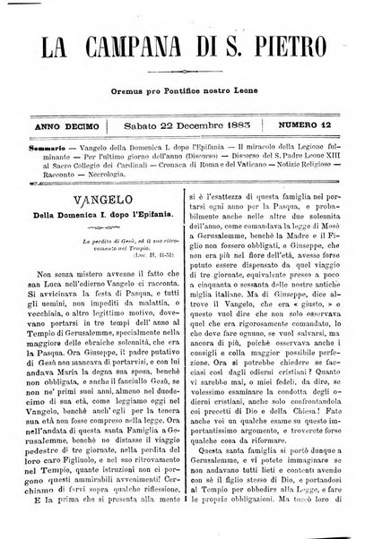 La campana di S. Pietro bollettino religioso settimanale