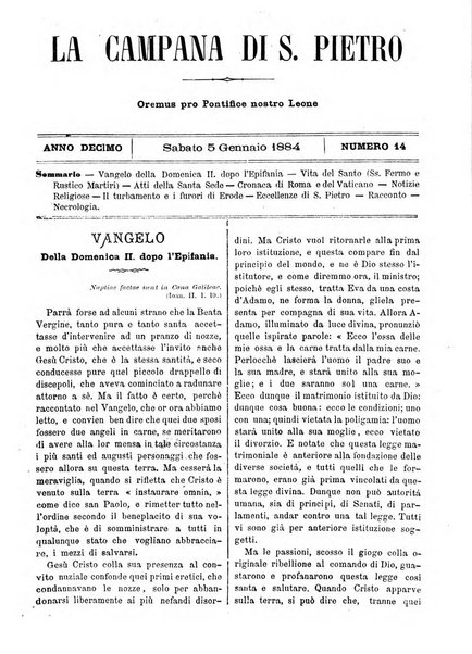 La campana di S. Pietro bollettino religioso settimanale