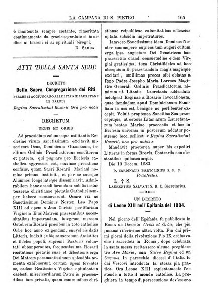 La campana di S. Pietro bollettino religioso settimanale