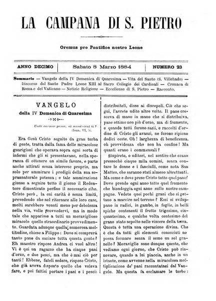 La campana di S. Pietro bollettino religioso settimanale