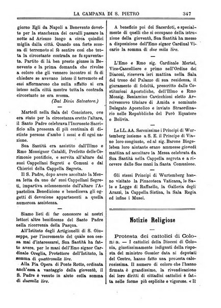 La campana di S. Pietro bollettino religioso settimanale