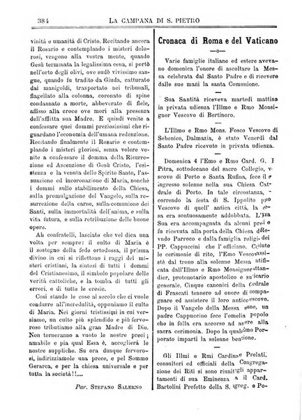 La campana di S. Pietro bollettino religioso settimanale