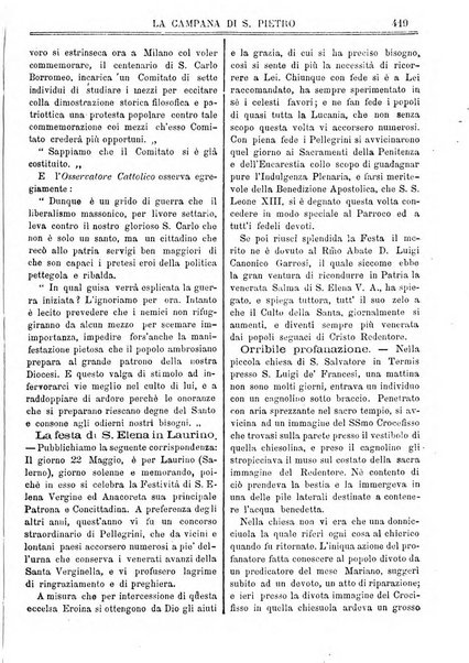 La campana di S. Pietro bollettino religioso settimanale