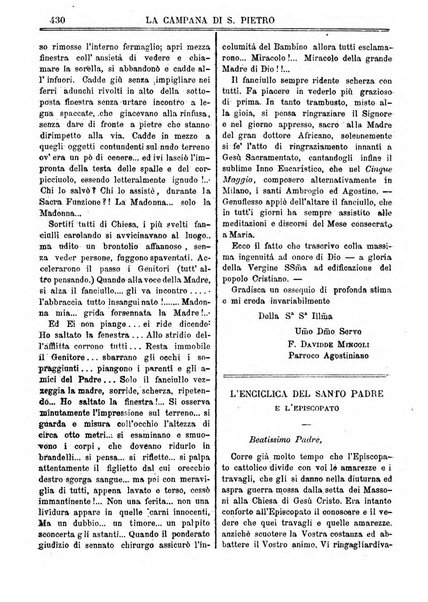 La campana di S. Pietro bollettino religioso settimanale