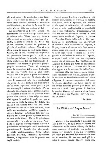 La campana di S. Pietro bollettino religioso settimanale