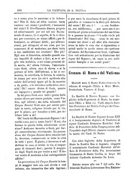 La campana di S. Pietro bollettino religioso settimanale