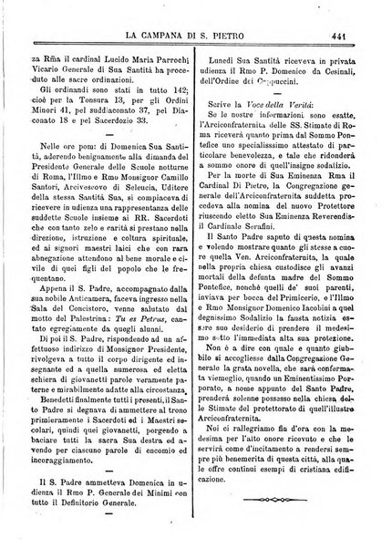 La campana di S. Pietro bollettino religioso settimanale