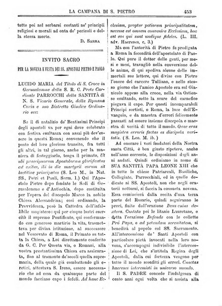 La campana di S. Pietro bollettino religioso settimanale