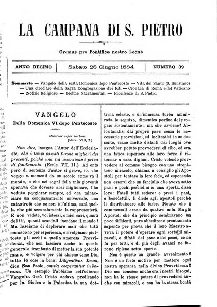 La campana di S. Pietro bollettino religioso settimanale