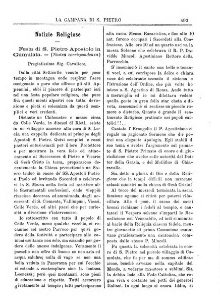 La campana di S. Pietro bollettino religioso settimanale