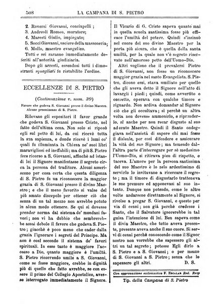 La campana di S. Pietro bollettino religioso settimanale