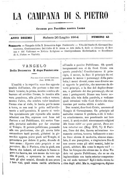 La campana di S. Pietro bollettino religioso settimanale