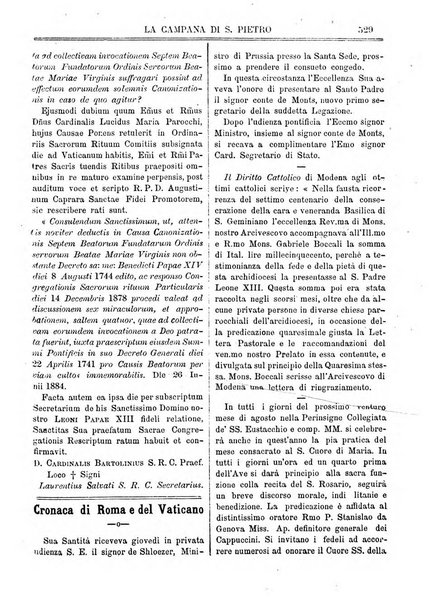 La campana di S. Pietro bollettino religioso settimanale