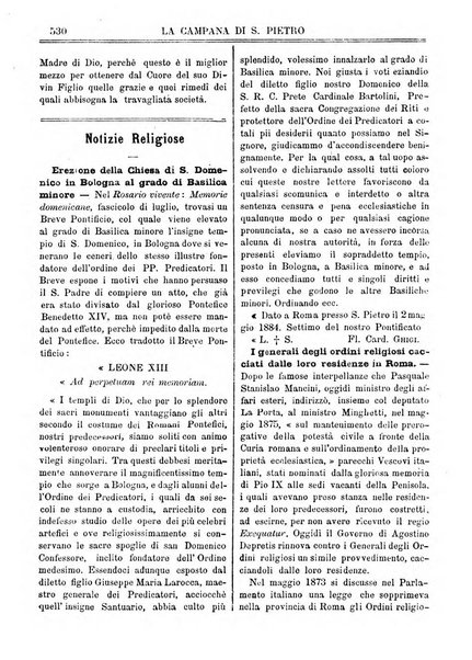 La campana di S. Pietro bollettino religioso settimanale