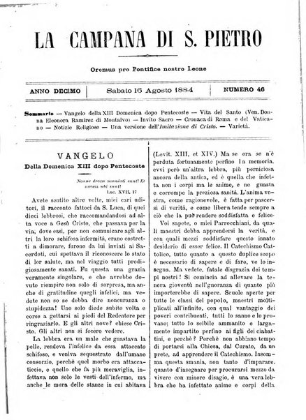 La campana di S. Pietro bollettino religioso settimanale