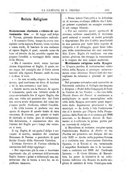 La campana di S. Pietro bollettino religioso settimanale