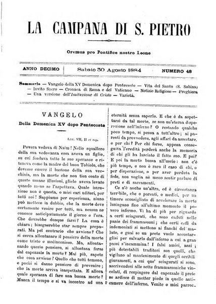 La campana di S. Pietro bollettino religioso settimanale