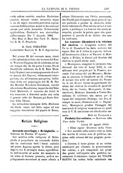 La campana di S. Pietro bollettino religioso settimanale